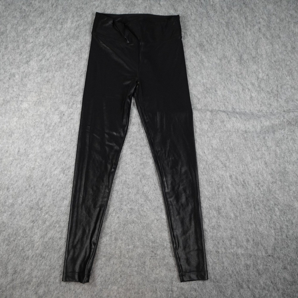 Koral Legging Women Small Black Lustrous High Rise Shiny Compression Activewear